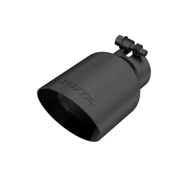 MBRP Universal 4in OD Dual Wall Angled 2.5in Inlet 8in Lgth Exhaust Tip - Black-tuningsupply.com