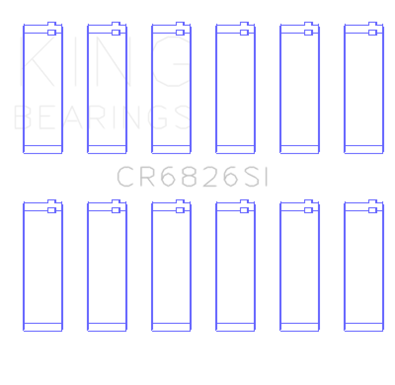 

King Engine Bearings CR6826SI - KINGCR6826SI - King Engine Bearings Holden 175/190 3.6L Connecting Rod Bearing Set - Shipped in Europe - Tuningsupply.com

