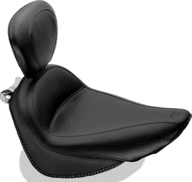 

Mustang Motorcycle 79712 - MMP79712 - Mustang 00-15 Harley Softail Standard Rear Tire Standard Touring Solo Seat w/Driver Backrest - Black - Shipped in Europe - Tuningsupply.com
