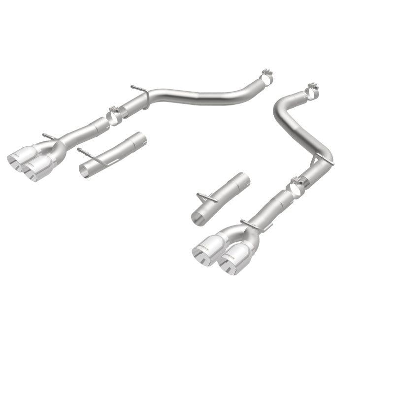 MagnaFlow Axle-Back, SS, 2.5in, Quad Split Rear 3.5in Tip 2015 Dodge Challenger 3.6L V6-tuningsupply.com