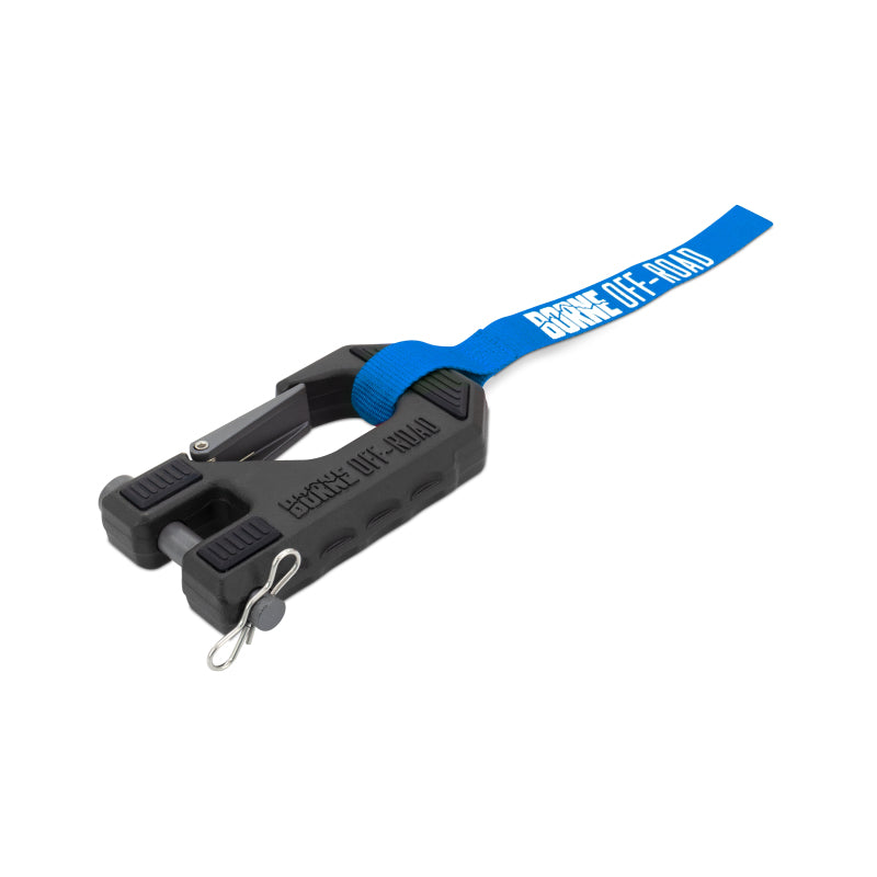 Borne Off-Road Winch Hook - 3/8in Rope - Hand Strap - Blue-tuningsupply.com