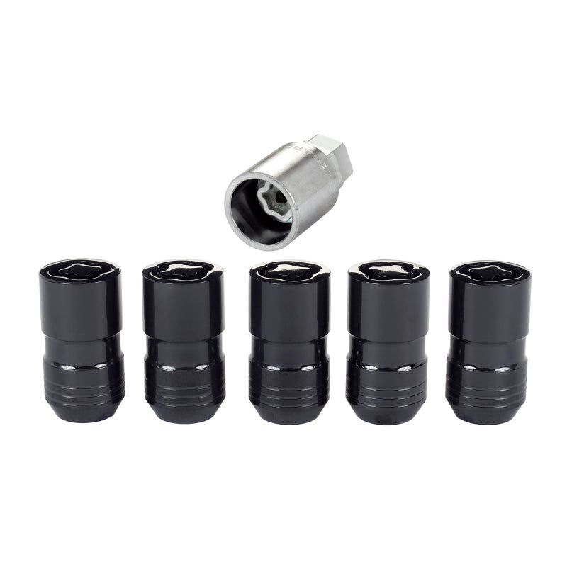 McGard Wheel Lock Nut Set - 5pk. (Cone Seat) M14X1.5 / 22mm Hex / 1.639in OAL - Black-tuningsupply.com