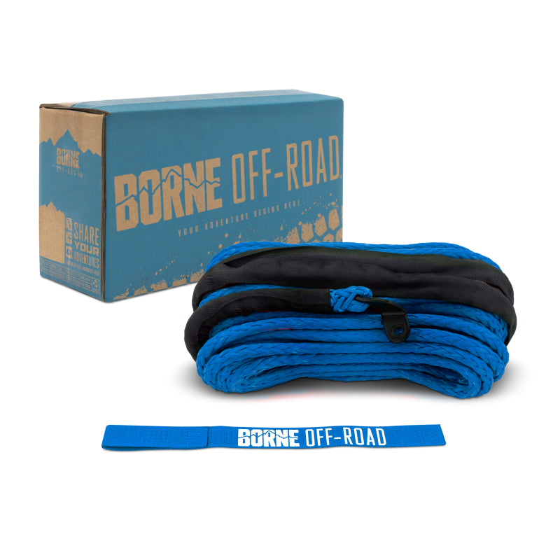 Borne Off-Road Synthetic Rope - 3/8in x 85ft - Blue-tuningsupply.com