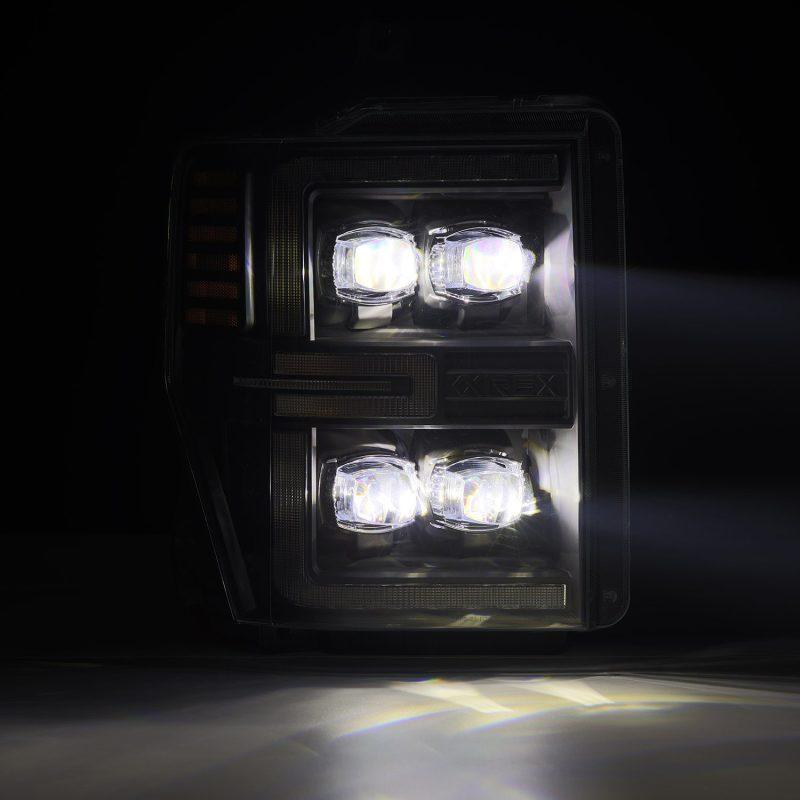 AlphaRex 08-10 Ford F250-550 NOVA-Series LED Projector Headlights Black w/Activ Light/Seq Signal-tuningsupply.com