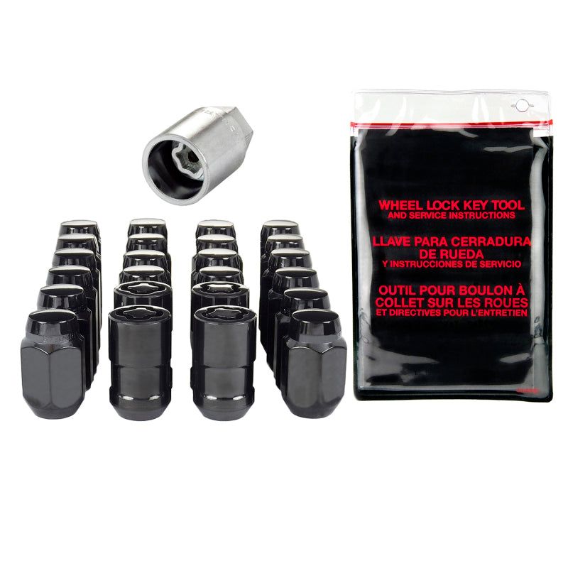 McGard 6 Lug Hex Install Kit w/Locks (Cone Seat Nut) M12X1.5 / 13/16 Hex / 1.5in. Length - Black-Lug Nuts-McGard-MCG84658-SMINKpower Performance Parts