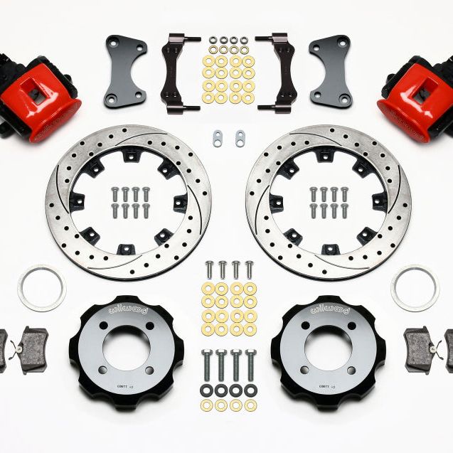 Wilwood Combination Parking Brake Rear Kit 11.75in Drilled Red 2011 Fiesta Rear-Brake Calipers - Perf-Wilwood-WIL140-11900-DR-SMINKpower Performance Parts