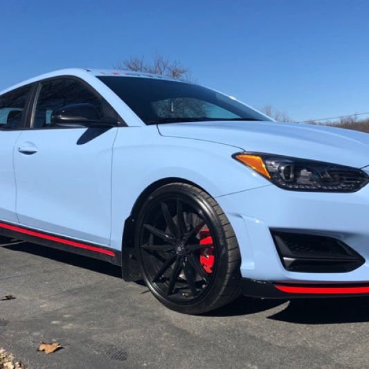 Rally Armor 19-22 Hyundai Veloster N Black UR Mud Flap w/ Red Logo-Mud Flaps-Rally Armor-RALMF57-UR-BLK/RD-SMINKpower Performance Parts