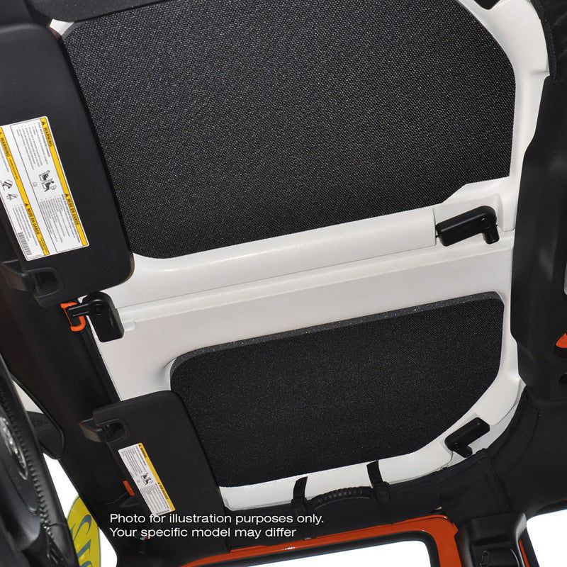 DEI 11-18 Jeep Wrangler JK 2-Door Boom Mat Complete Headliner Kit - 6 Piece - Black-tuningsupply.com