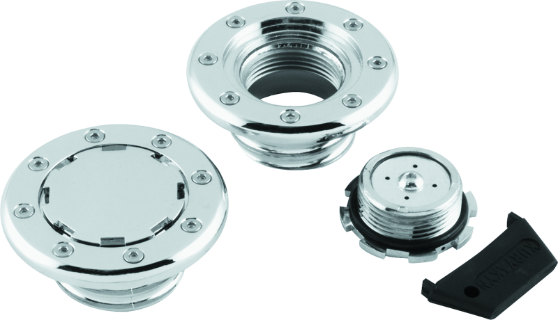 Kuryakyn Flush Mount Gas Caps Non-Vented Chrome-tuningsupply.com