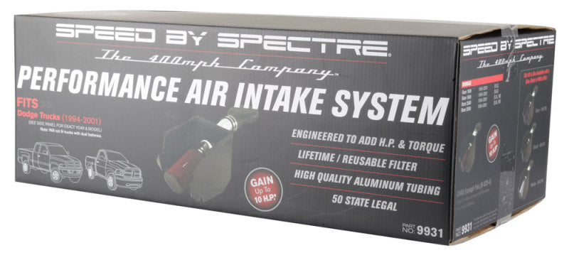 

Spectre 9931 - SPE9931 - Spectre 94-01 Dodge RAM 1500/2500 V8-5.2/5.9L F/I Air Intake Kit - Polished w/Red Filter - Shipped in Europe - Tuningsupply.com
