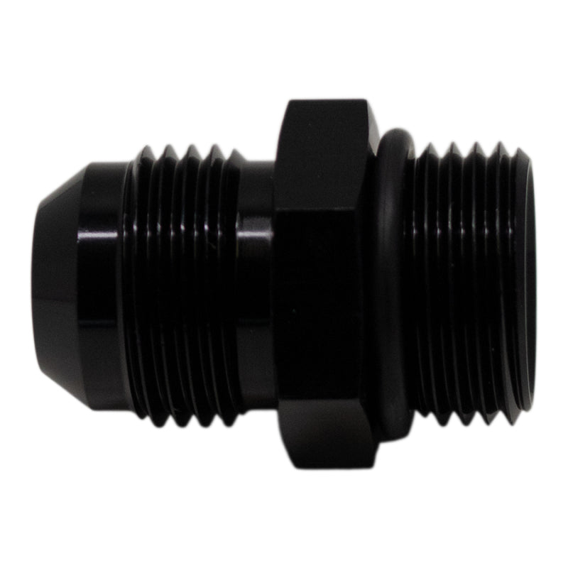 DeatschWerks 10AN ORB Male to 10 AN Male Flare Adapter (Incl O-Ring) - Anodized Matte Black-tuningsupply.com