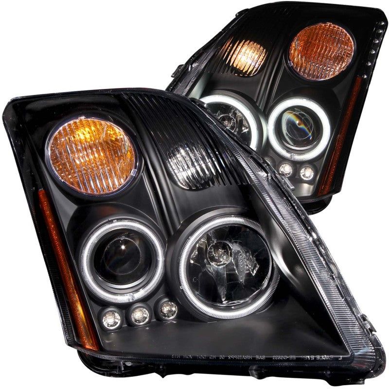 ANZO 2007-2012 Nissan Sentra Projector Headlights Black-tuningsupply.com