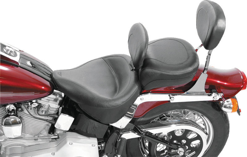 

Mustang Motorcycle 79487 - MMP79487 - Mustang 00-15 Harley Softail Standard Rear Tire Wide Touring Solo Seat w/Driver Backrest - Black - Shipped in Europe - Tuningsupply.com
