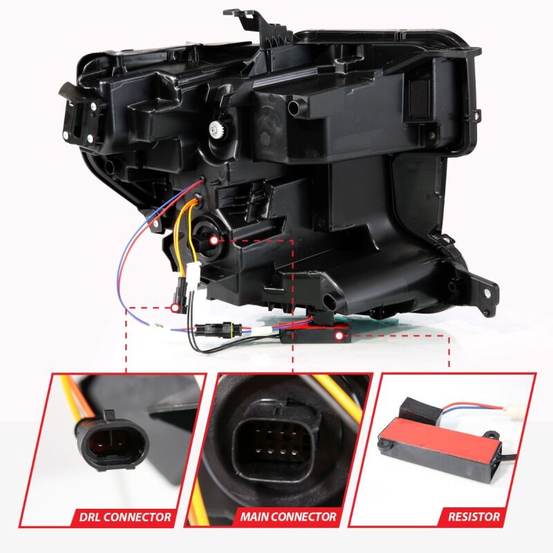 

ANZO  - ANZ111600 - ANZO 19-21 GMC Sierra 1500 LED Projector Headlight w/Switchback+Sequential - Black - Shipped in Europe - Tuningsupply.com
