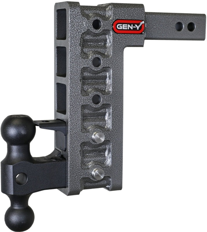 Gen-Y Mega Duty 2in Shank 10in Drop 2K TW 16K Hitch w/GH-051 Dual-Ball/GH-032 Pintle Lock-tuningsupply.com