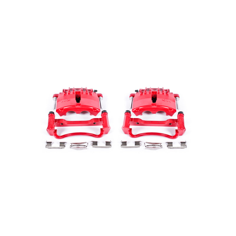 Power Stop 99-02 Ford Mustang Front Red Calipers w/Brackets - Pair-tuningsupply.com