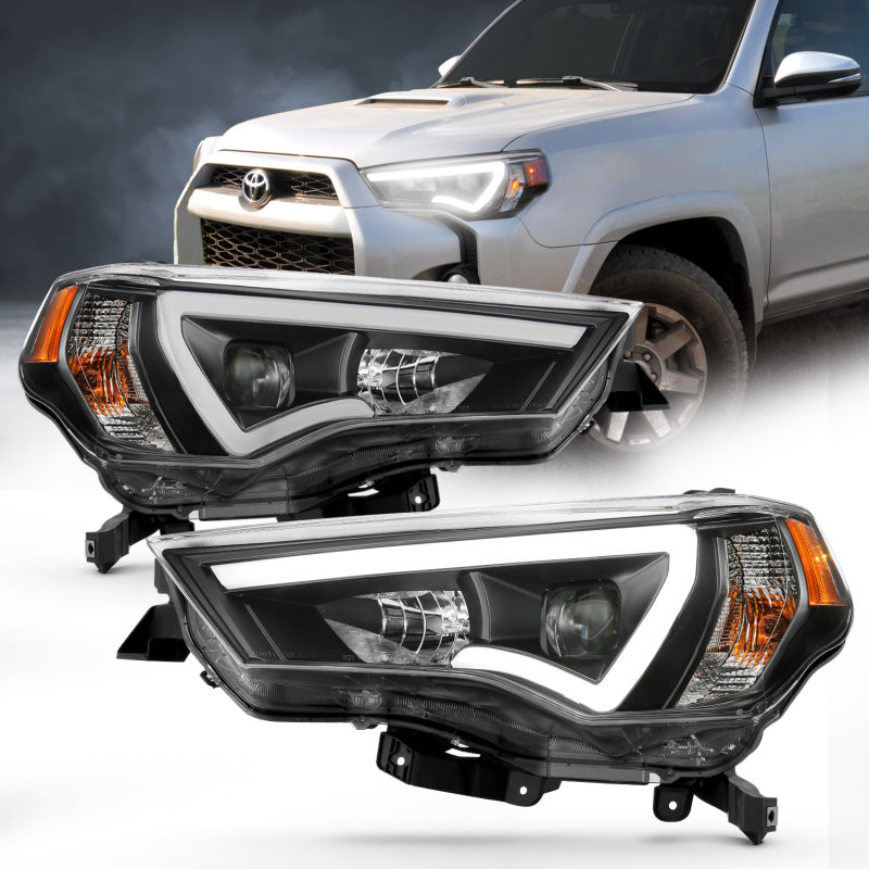 

ANZO  - ANZ111416 - ANZO 14-18 Toyota 4 Runner Plank Style Projector Headlights Black w/ Amber - Shipped in Europe - Tuningsupply.com
