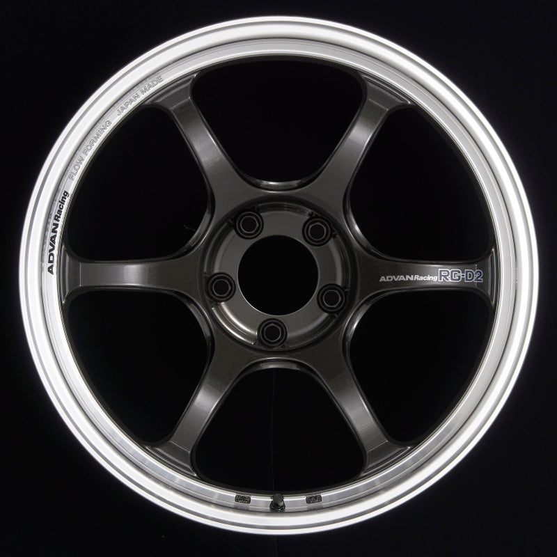 Advan RG-D2 18x9.5 +35 5-114.3 Machining & Black Gunmetallic Wheel-tuningsupply.com