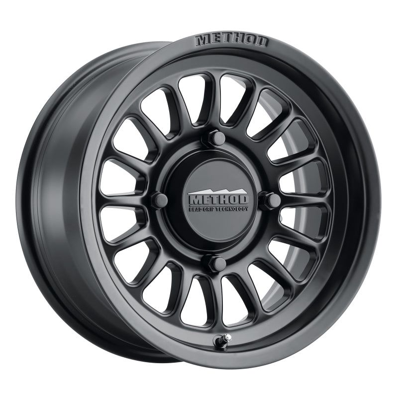 Method MR411 Bead Grip 15x7 / 4+3/13mm Offset / 4x156 / 132mm CB Matte Black Wheel-tuningsupply.com