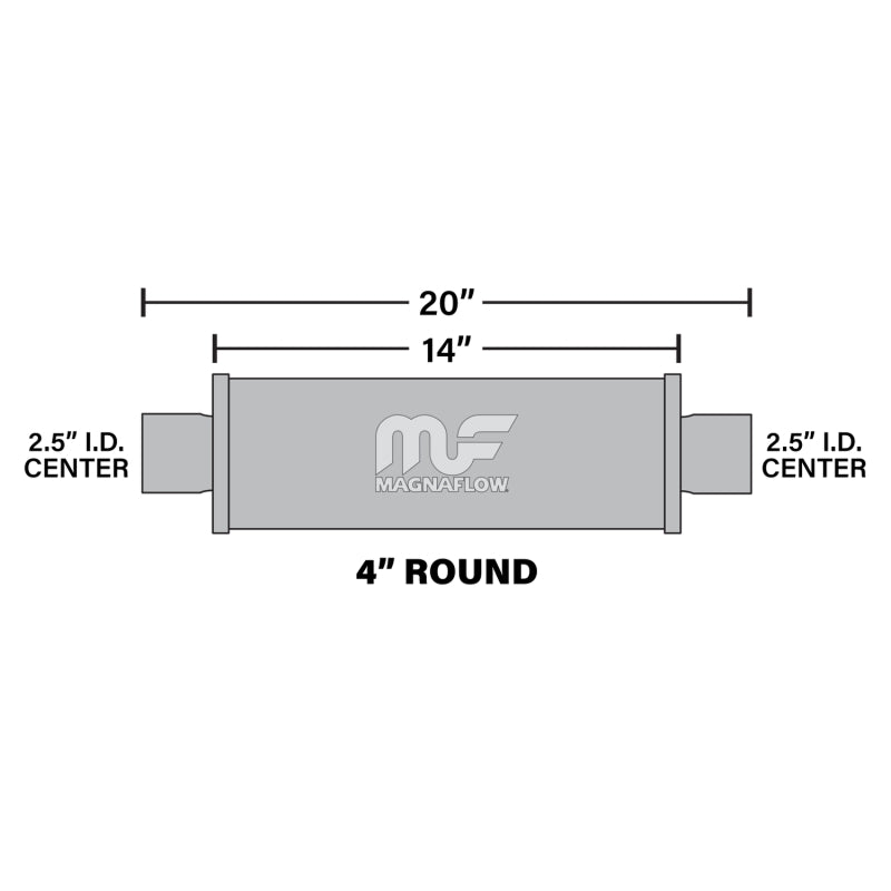 MagnaFlow Muffler Mag SS 14X4X4 2.5X2.5-tuningsupply.com