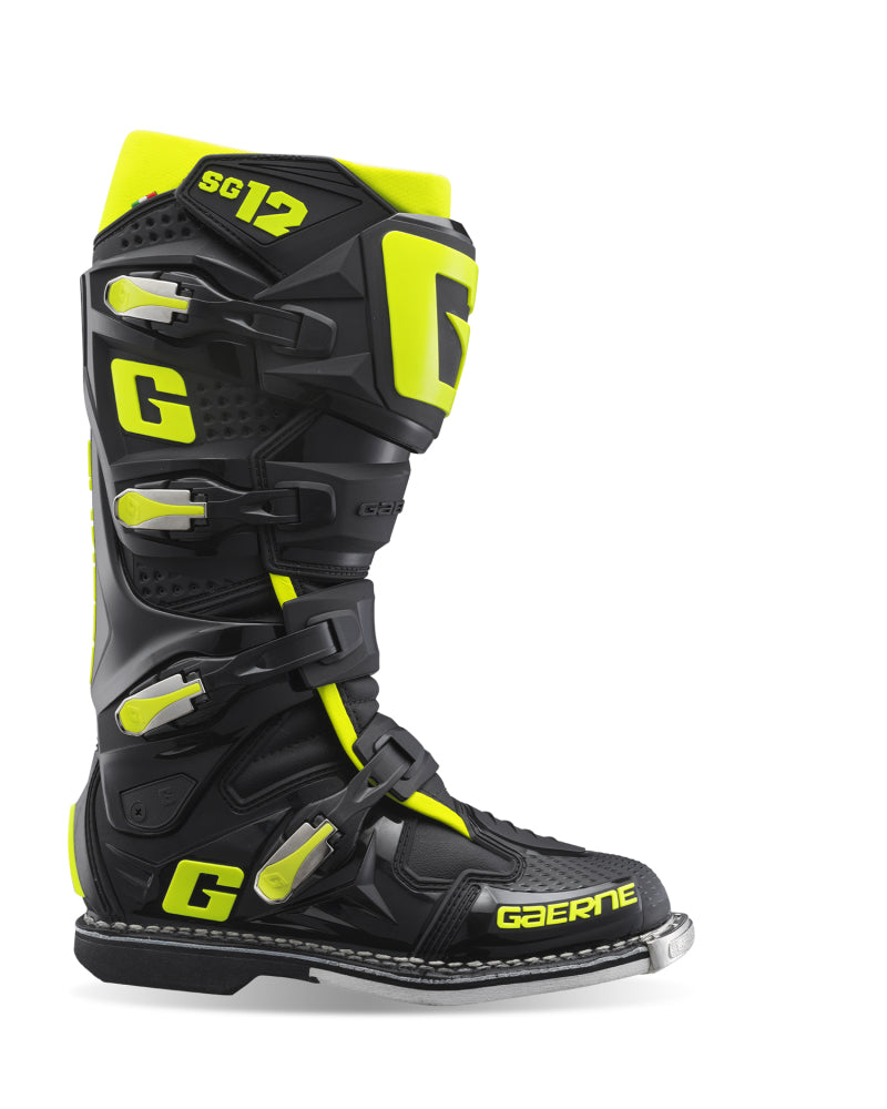 Gaerne SG12 Boot Black/Fluorescent Yellow Size - 10.5-tuningsupply.com