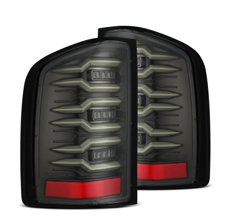 AlphaRex 07-13 Chevrolet Silverado 1500 (Ex. Hybrid Models) LUXX-Series LED Tail Lights Alpha-Black-tuningsupply.com