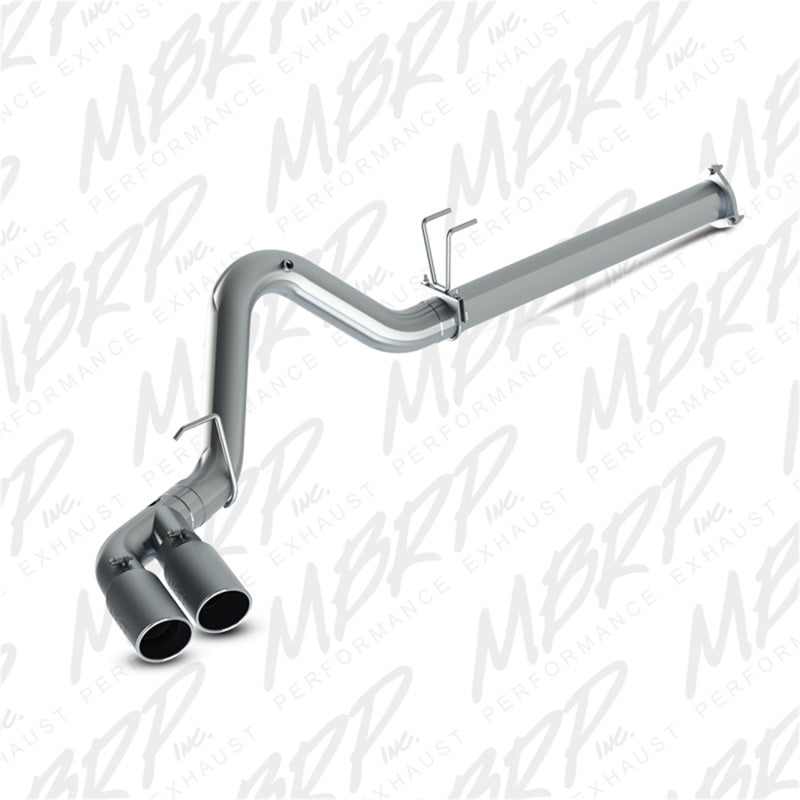 MBRP 2015 Ford F250/350/450 6.7L 4in Filter Back Dual Single Side Exit 5in Tips T409 Exhaust-tuningsupply.com