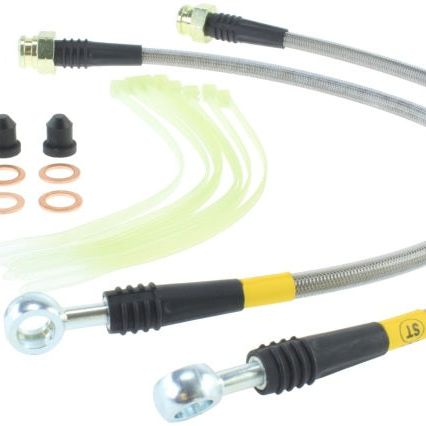 StopTech 11-14 Jeep Grand Cherokee (all) Stainless Steel Front Brake Lines-Brake Line Kits-Stoptech-STO950.58001-SMINKpower Performance Parts