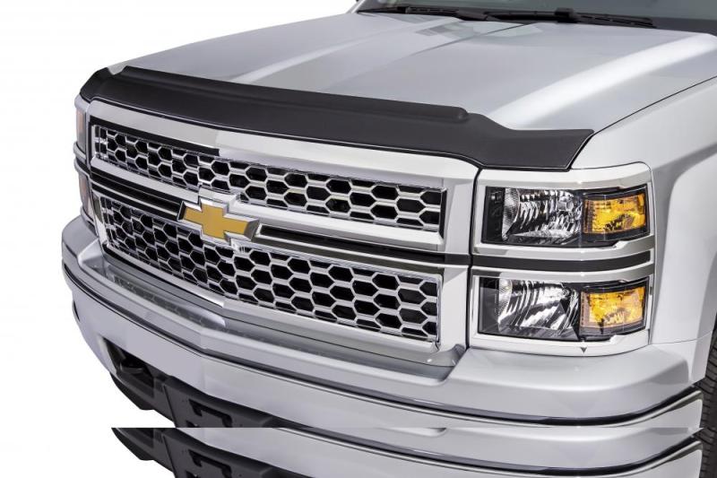 AVS 14-15 Chevy Silverado 1500 Aeroskin II Textured Low Profile Hood Shield - Black-tuningsupply.com