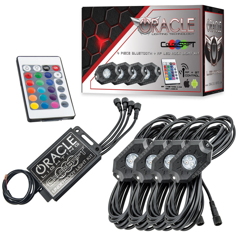 Oracle Bluetooth + RF Underbody Rock Light Kit - 4 PCS - ColorSHIFT SEE WARRANTY-tuningsupply.com