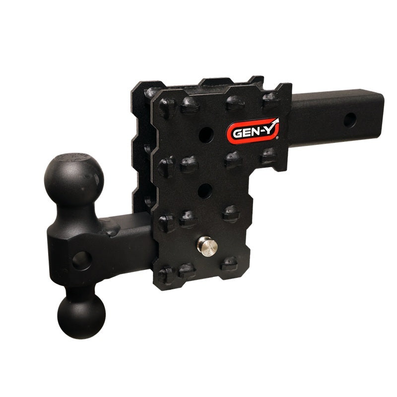 Gen-Y Phantom-X 2in Solid Shank 4.5in Drop 1K TW 10K Hitch w/GH-031 Dual-Ball Mount-tuningsupply.com