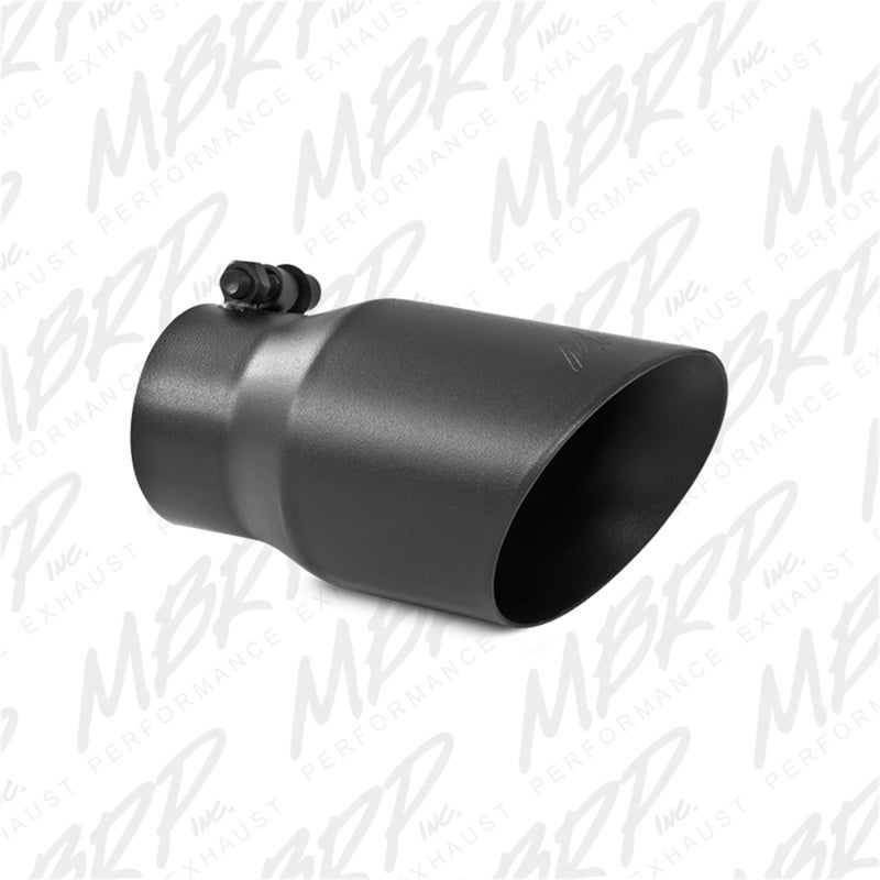 MBRP Tip 3in Round x 4in Inlet OD Dual Walled Angled Black Tip - Fits all 3in Exhausts-tuningsupply.com