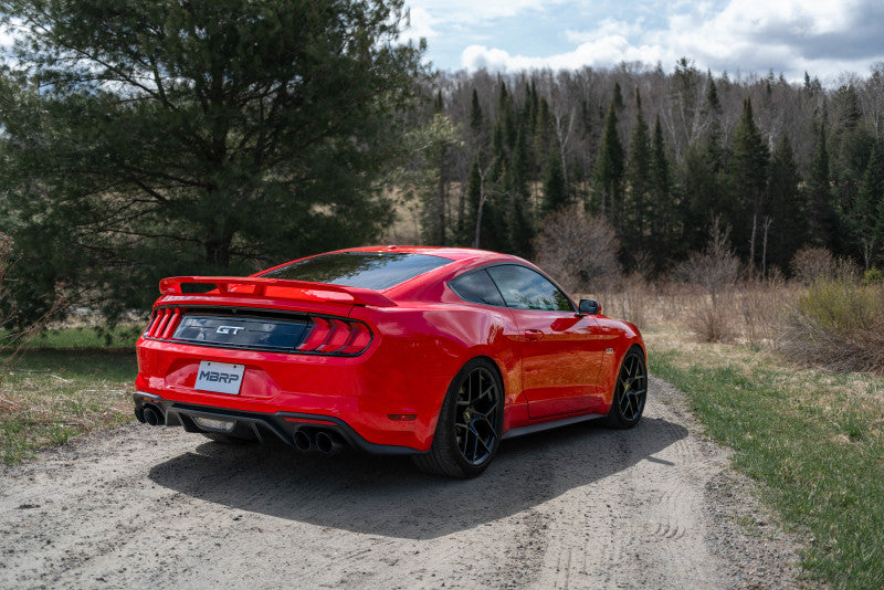 MBRP 18-20 Ford Mustang GT 2.5in Black Coated Non Active Dual Axle Back Exhaust - 4in Dual Wall Tips-tuningsupply.com