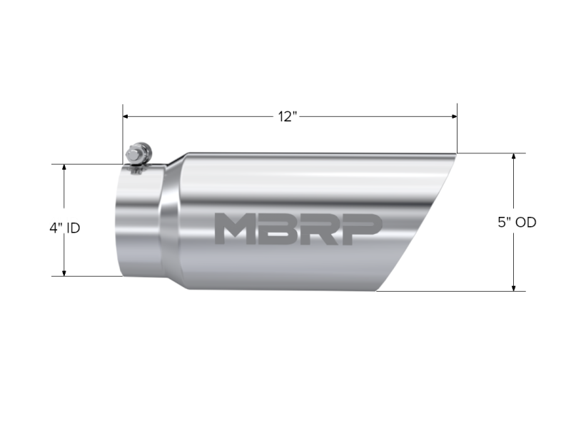 MBRP Universal Tip 5 O.D. Dual Wall Angled 4 inlet 12 length-tuningsupply.com