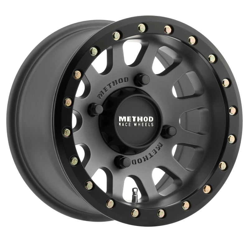
  

Method Wheels  - MRWMR40147046843B - Method MR401 UTV Beadlock 14x7 / 4+3/13mm Offset / 4x156 / 132mm CB Titanium Wheel- Matte Black Ring - Shipped in Europe - Tuningsupply.com

