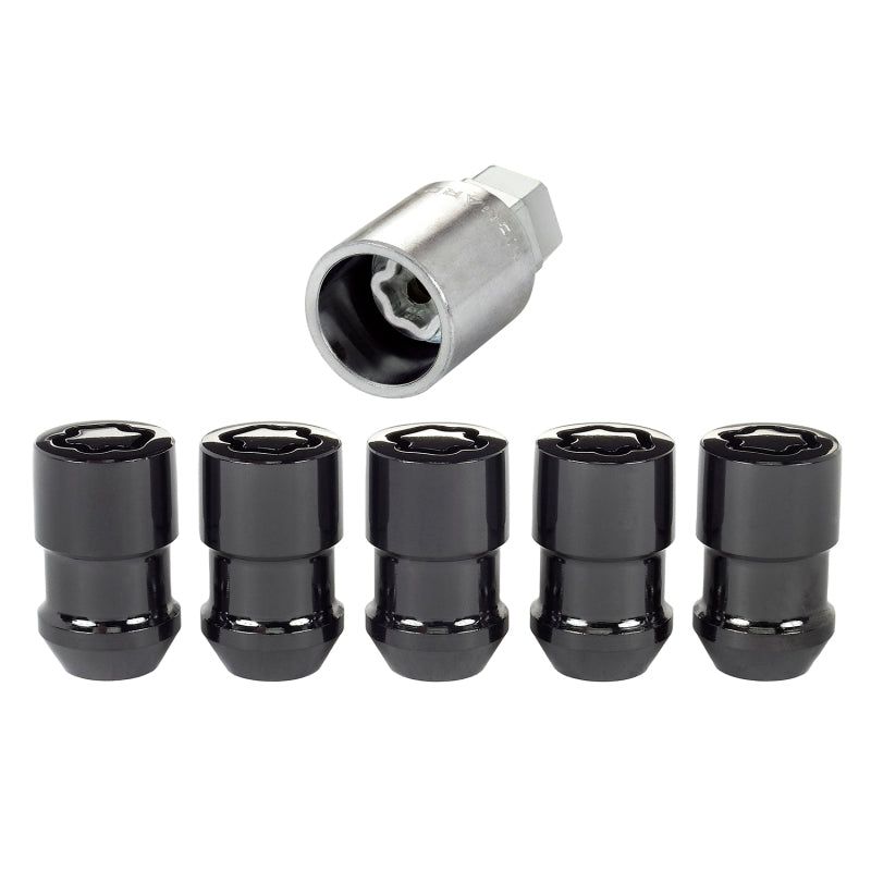 McGard Wheel Lock Nut Set - 5pk. (Cone Seat) 1/2-20 / 3/4 &13/16 Dual Hex / 1.46in. Length - Black-tuningsupply.com