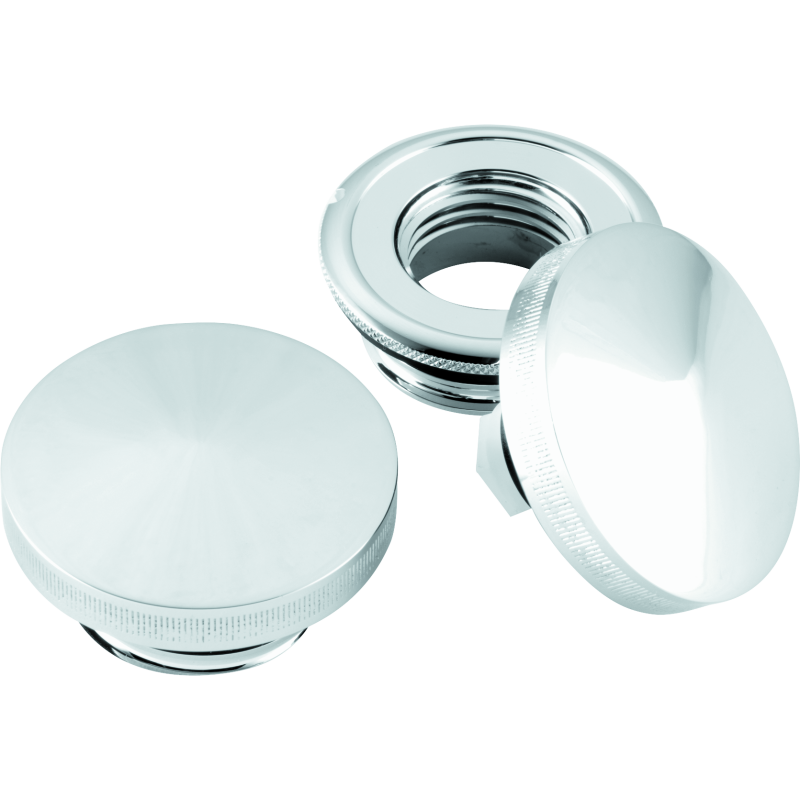 Bikers Choice 82-Up Chrome Pointed Gas Cap Set With Paint Savers-tuningsupply.com