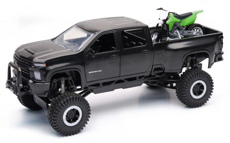 New Ray Toys Chevy Off Road Pickup with Dirt Bike/ Scale - 1:20-tuningsupply.com