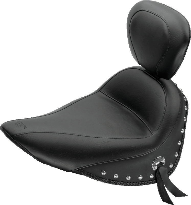 

Mustang Motorcycle 79714 - MMP79714 - Mustang 84-06 Harley Standard Rear Tire Standard Touring Solo Seat w/Driver Backrest Studs - Black - Shipped in Europe - Tuningsupply.com
