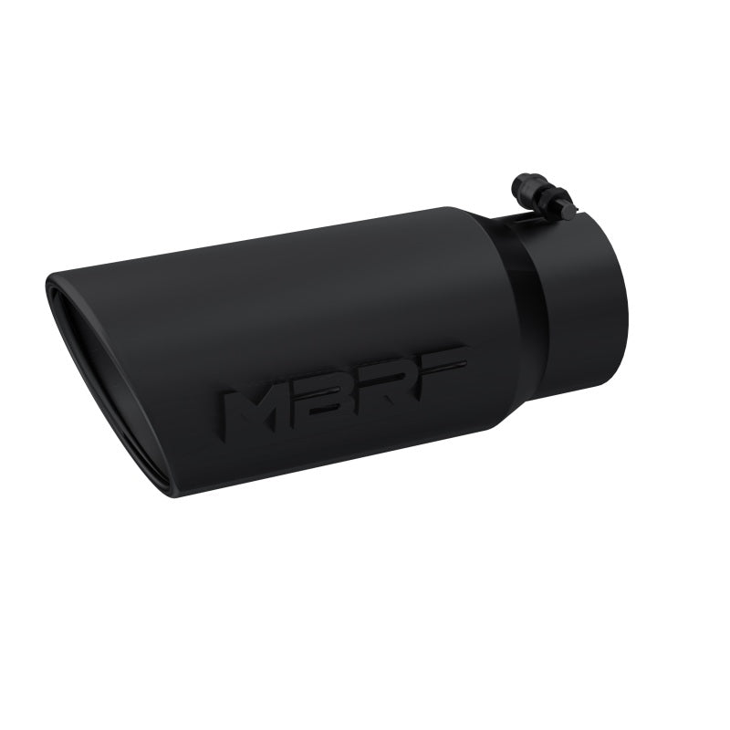 MBRP Universal Tip 5 O.D. Angled Rolled End 4 inlet 12 length - Black Finish-tuningsupply.com