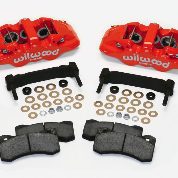 Wilwood AERO6 Front Caliper & Bracket Kit - Red 97-13 C5/C6 Corvette w/ OEM HD/Z51 Rotors-Big Brake Kits-Wilwood-WIL140-12629-R-SMINKpower Performance Parts