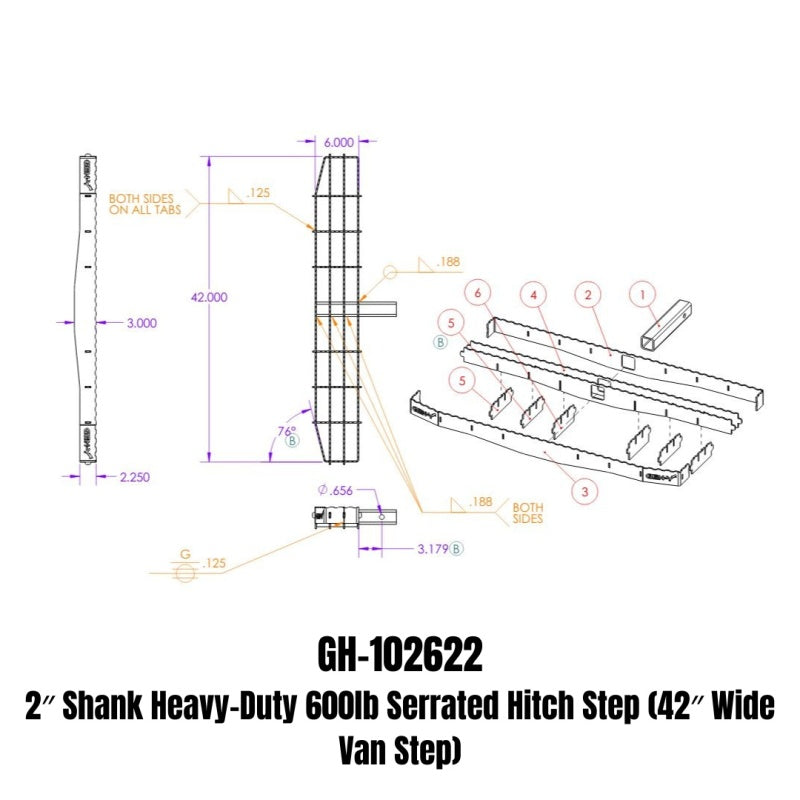 

GEN-Y Hitch GH-102622 - GENGH-102622 - Gen-Y Phantom XL 2in Shank Heavy-Duty 600lb Capacity Serrated Hitch Step - 42in Wide Step - Shipped in Europe - Tuningsupply.com
