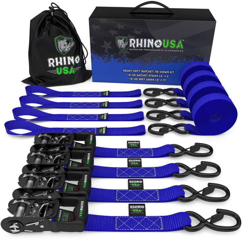 
  

Rhino USA HDKIT-4PK-BLU - RSAHDKIT-4PK-BLU - Rhino USA Heavy Duty Ratchet Tie-Down 4-Pack (Blue) 1.6In X 8Ft - Shipped in Europe - Tuningsupply.com

