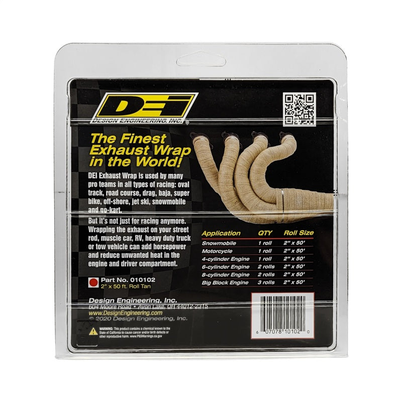 DEI Exhaust Wrap 2in x 50ft - Tan-tuningsupply.com