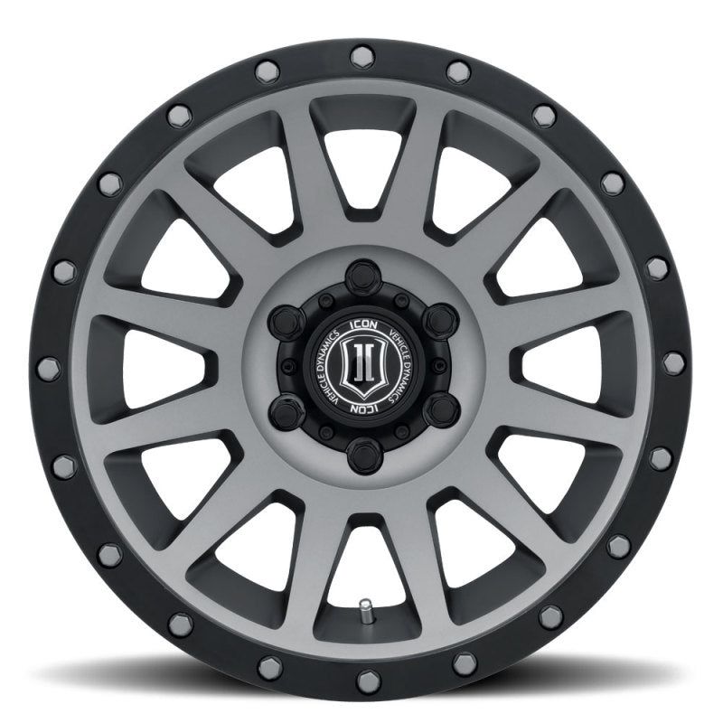 ICON Compression 18x9 6x5.5 0mm Offset 5in BS Titanium Wheel-tuningsupply.com