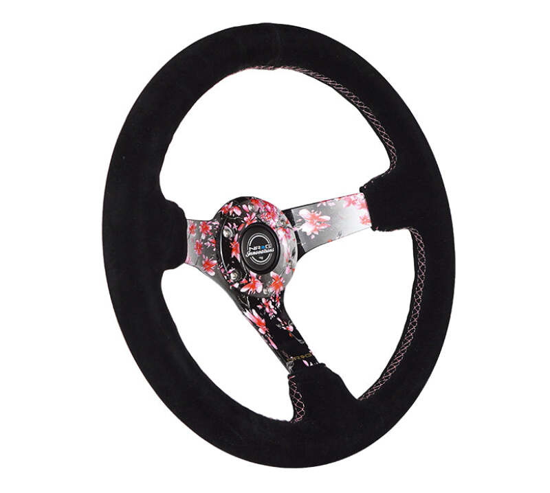 

NRG RST-036SAK-S - NRGRST-036SAK-S - NRG Reinforced Steering Wheel (350mm) 3in Deep Pink Sakura Floral Solid Spoke - Black Suede/Stitch - Shipped in Europe - Tuningsupply.com
