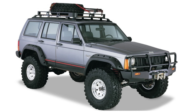 

Bushwacker 10911-07 - BUS10911-07 - Bushwacker 84-01 Jeep Cherokee Cutout Style Flares 4pc Fits 4-Door Sport Utility Only - Black - Shipped in Europe - Tuningsupply.com
