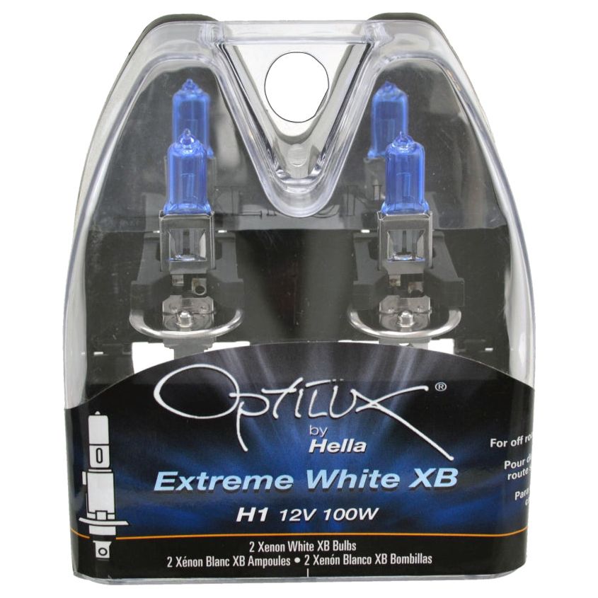 Hella Optilux H1 100W XB Extreme White Bulbs (Pair)-tuningsupply.com