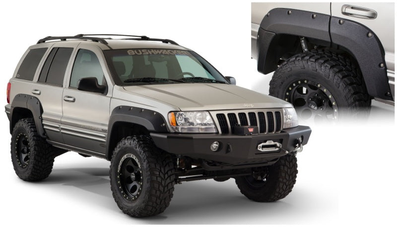 Bushwacker 99-04 Jeep Grand Cherokee Cutout Style Flares 2pc - Black-tuningsupply.com