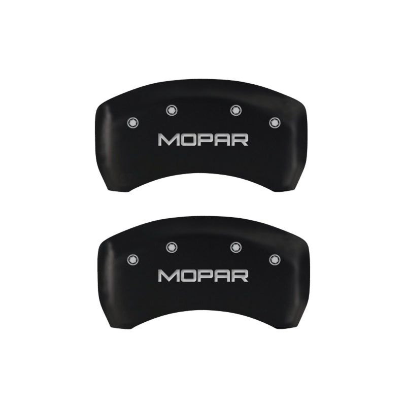 MGP 4 Caliper Covers Engraved Front & Rear MOPAR Red finish silver ch-tuningsupply.com